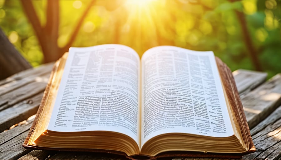 Bible open to verses about healing and wellness