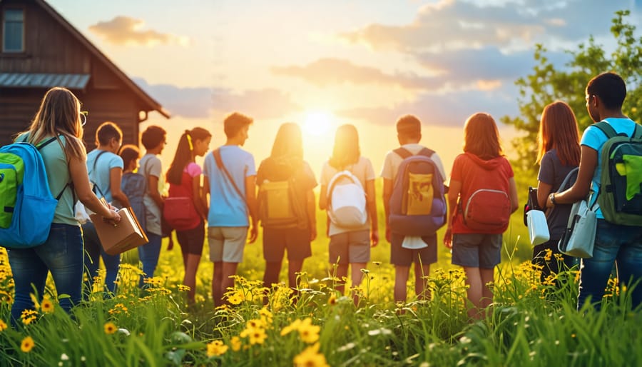 Group of church-goers engaging in Earth Day activities to support environmental care