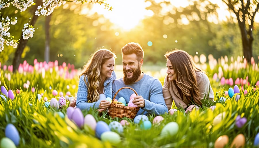 Easter celebration with people outdoors, enjoying nature and highlighting creation care