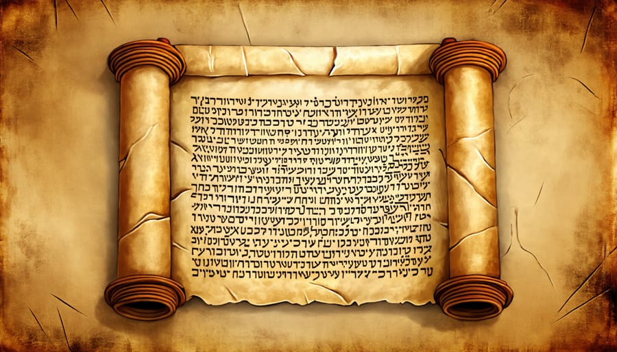 Ancient Hebrew scroll symbolizing the transition from oral traditions to written biblical text