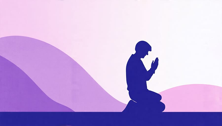 Person kneeling humbly in prayer, acknowledging God's sovereignty