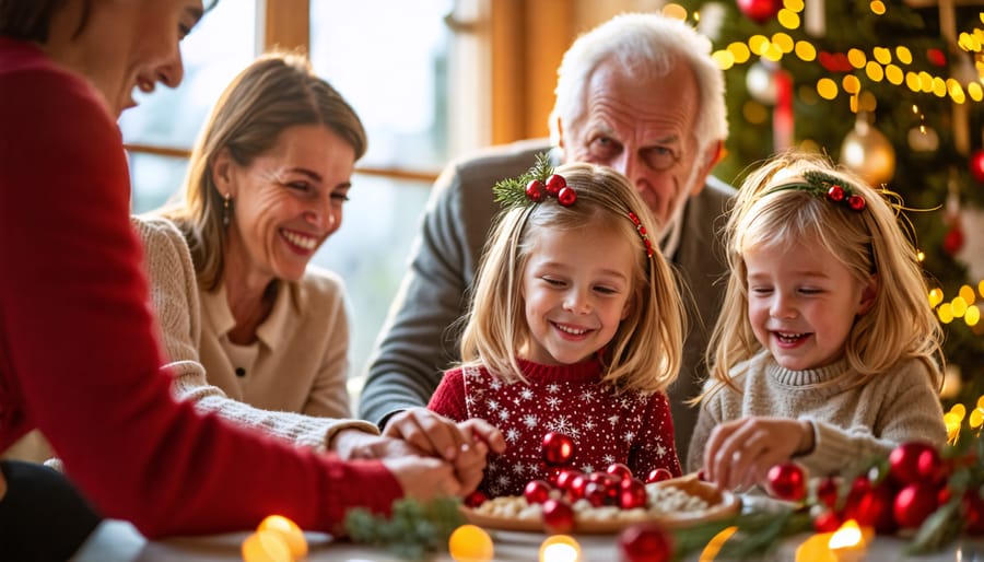 Multigenerational participation in a church holiday event with children and adults celebrating together