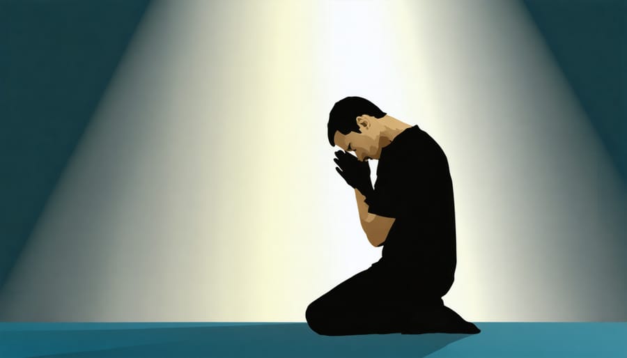 Person praying humbly for strength and guidance