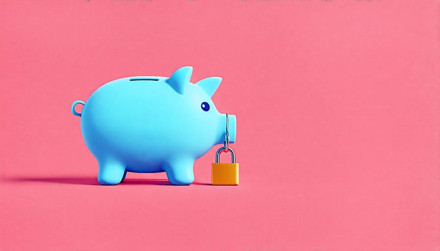 Piggy bank with lock, symbolizing secure savings and financial wisdom