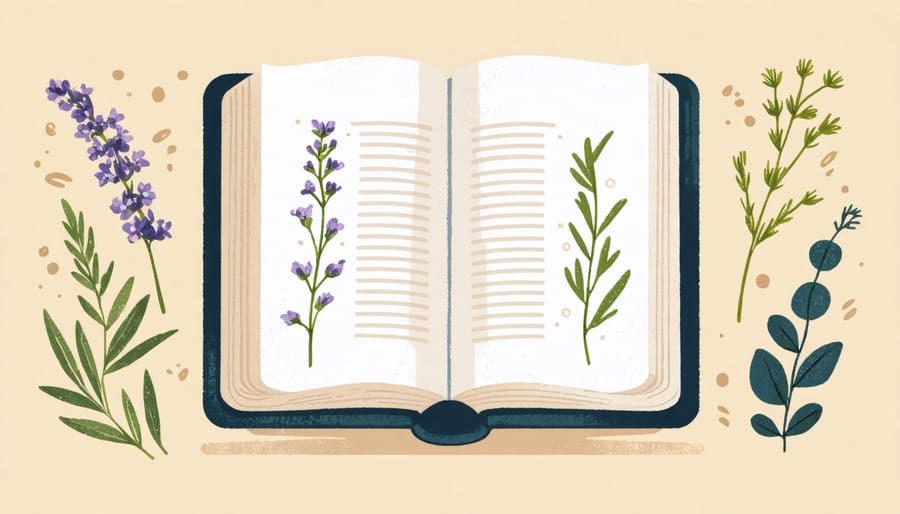 A conceptual illustration showing a Bible surrounded by herbs and natural remedies