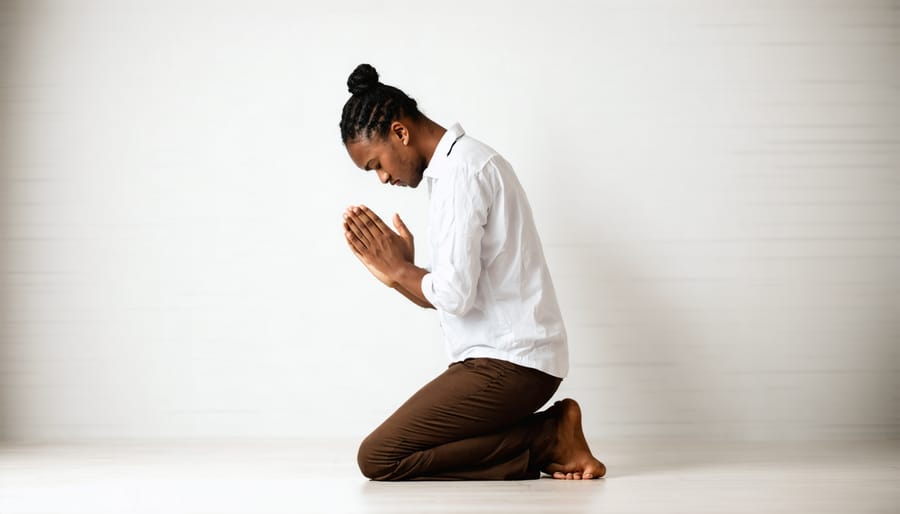 Person finding comfort and solace through prayer