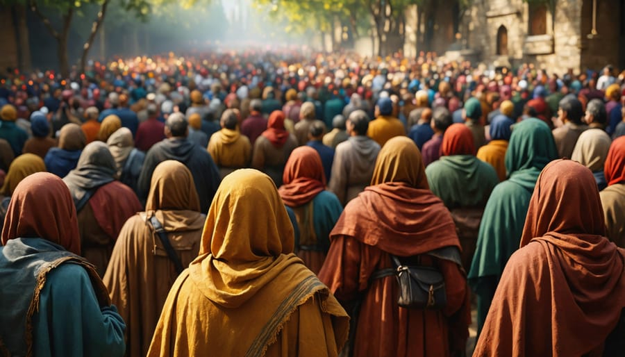 Members of a religious community showing support for one another