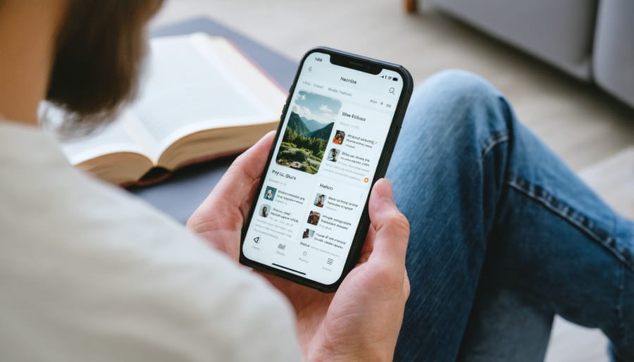 Smartphone displaying a Bible app with study tools and reading plans