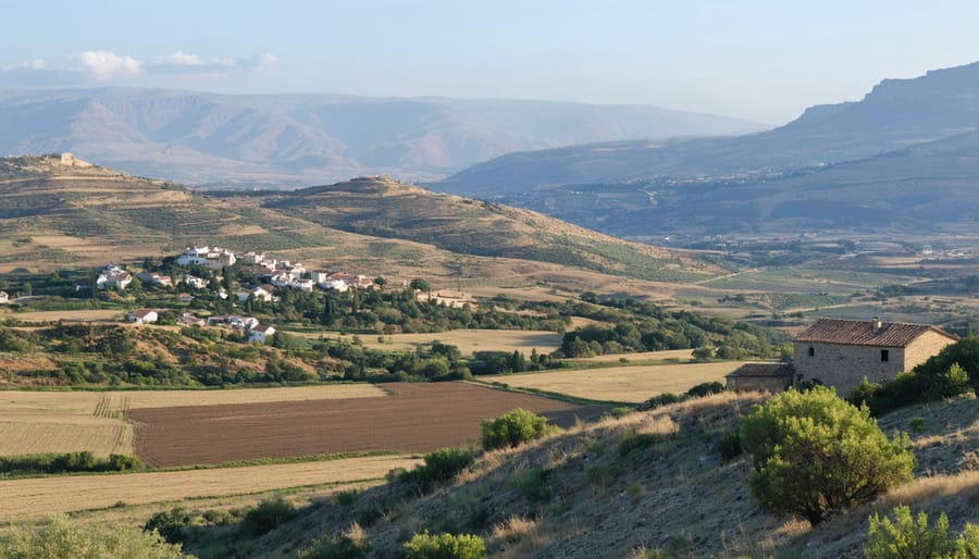 Rolling hills and villages of the biblical geography