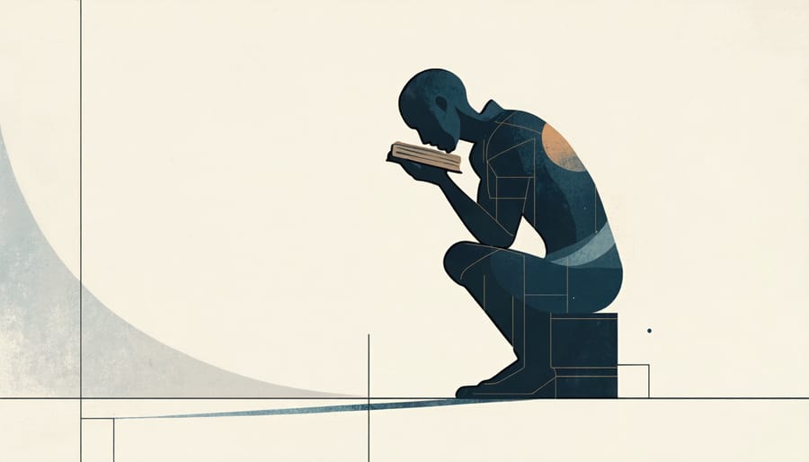 Conceptual illustration of a person thinking deeply while holding a Bible, symbolizing the compatibility of Christianity and philosophy