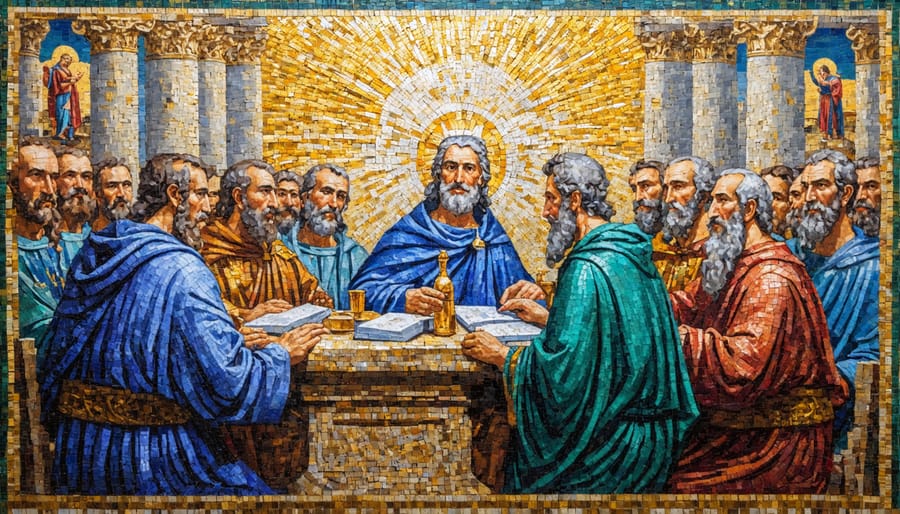 Artistic representation of the bishops gathered at the First Council of Nicaea