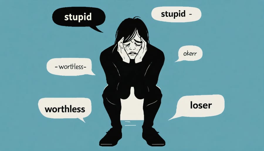 Illustration of the impact of verbal abuse through harsh words