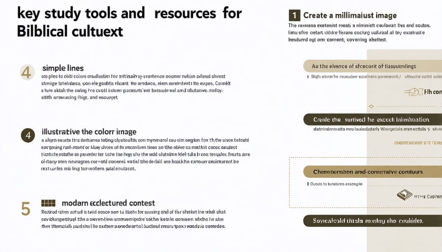 Visual guide displaying various Biblical study resources and cultural research tools