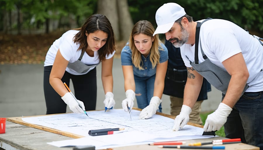 Multi-ethnic group of people collaborating on a community service activity