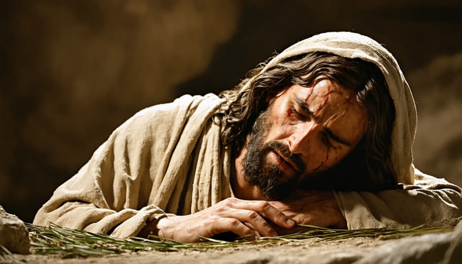 Artistic depiction of Jesus weeping at the tomb of Lazarus