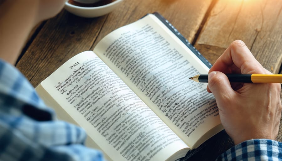 Bible study journal showing SOAP method sections with handwritten notes