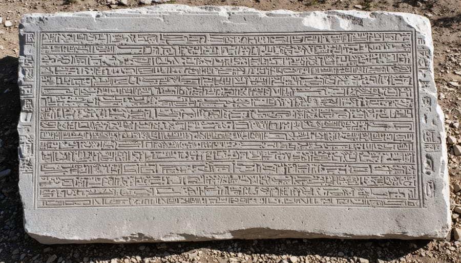 The Tel Dan Stele showing ancient Aramaic inscription mentioning the House of David