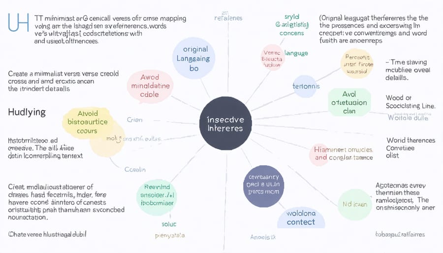 Verse mapping diagram with interconnected study elements