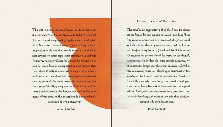 Visual comparison of contextual versus out-of-context Bible interpretation