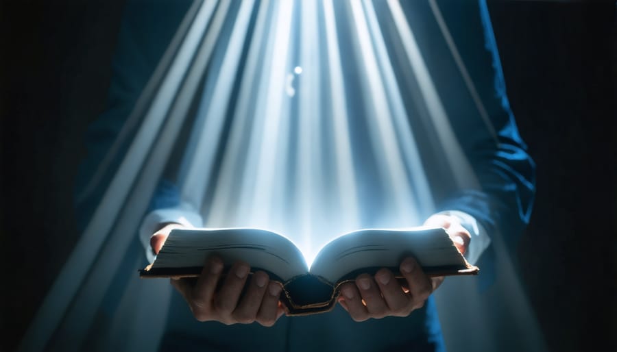 Open Bible with streaming sunlight representing spiritual guidance in recovery