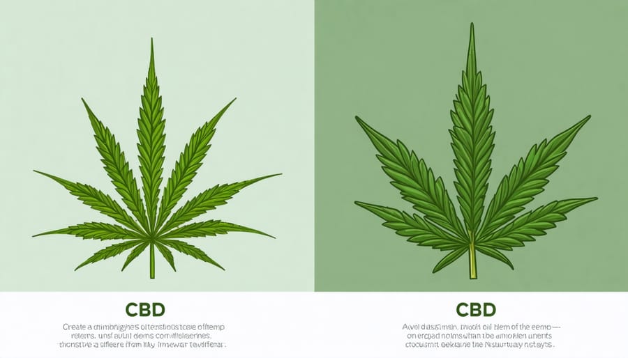 Educational diagram showing CBD oil extraction and hemp plant characteristics