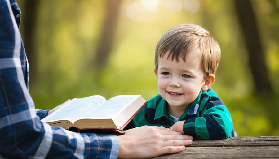 Parent demonstrating Christian discipline and guidance with child