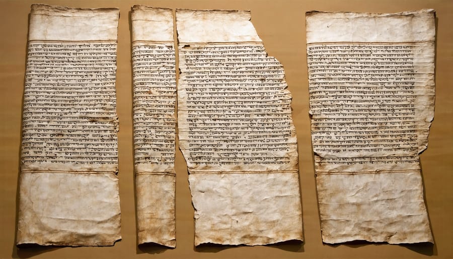 Ancient Hebrew text preserved on fragments of the Dead Sea Scrolls manuscripts