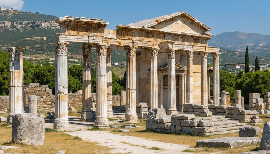 Ruins of the Temple of Artemis at Ephesus, with ancient stone columns and architectural remains