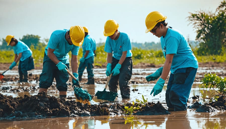 Faith groups and corporate representatives collaborating on environmental stewardship