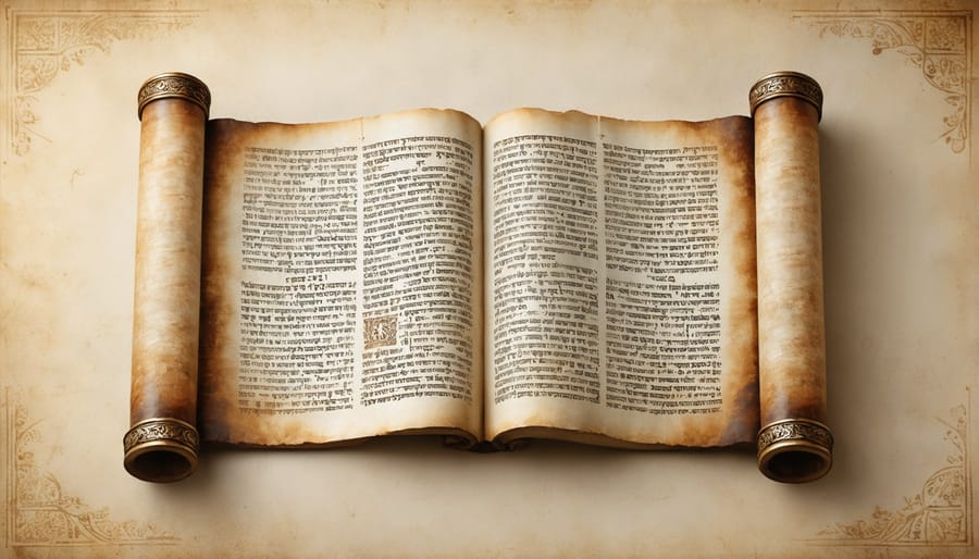 Comparison of ancient Hebrew scroll and contemporary Bible translations showing historical-cultural context