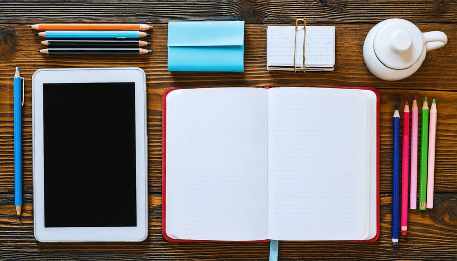 Various Christian journaling tools and methods displayed on a desk