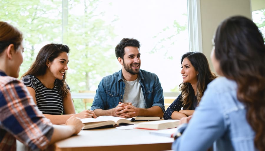 Group of Christians studying Bible together in fellowship