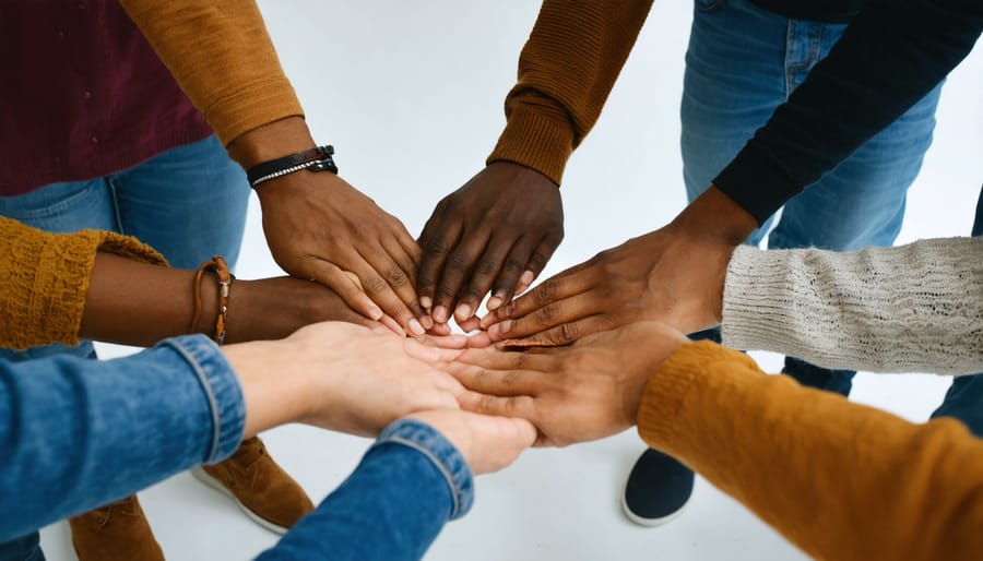 Christian group praying together for reconciliation