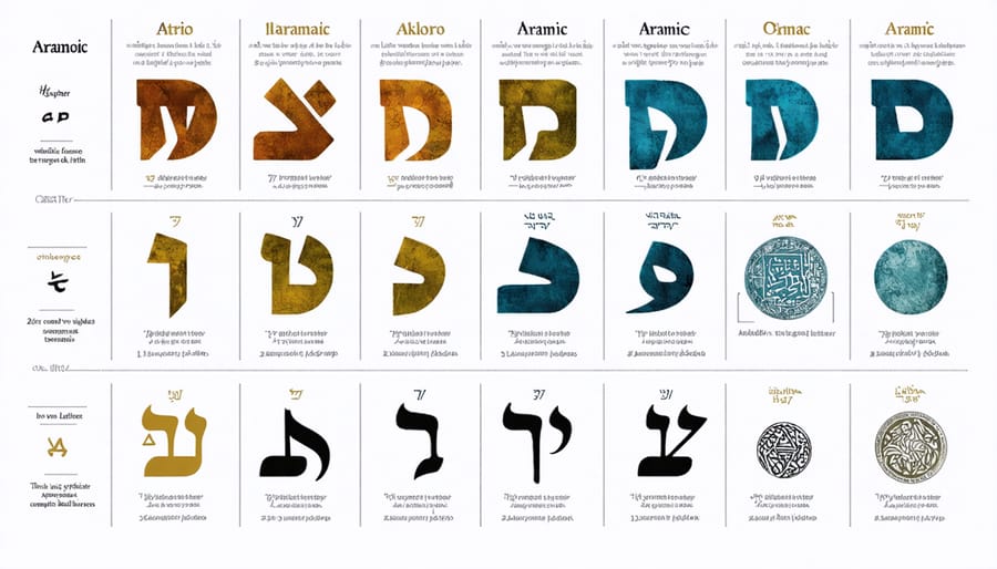 Visual timeline showing how Hebrew and Aramaic letter shapes evolved over centuries