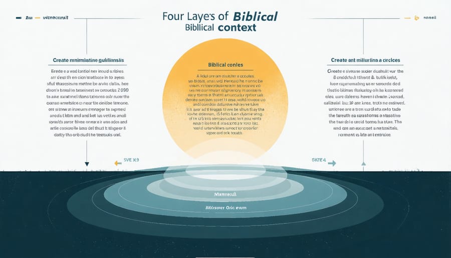 Diagram illustrating the four layers of biblical context: immediate, book, testament, and whole Bible contexts